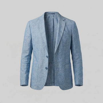 Lichtblauwe blazer met lange mouwen
