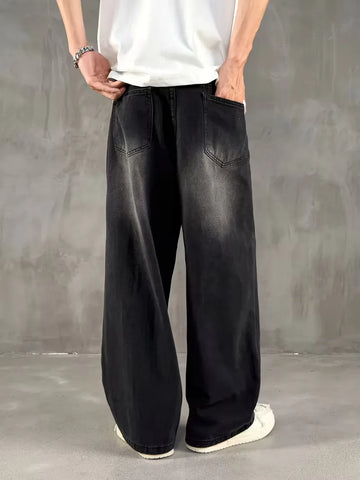 Loose fit jeans met wide leg