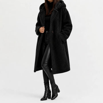 Oversized teddy jas met capuchon