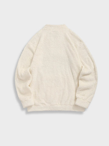 Fluffy NY Brooklyn Zipper in de kleur Wit voor dames in Lounge stijl ideaal voor de herfst.