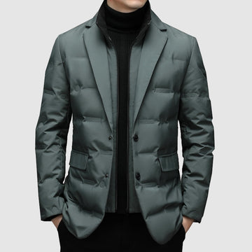 Maurits | Luxe heren gevoerde parka coat in de kleur Grijs voor heren in Outdoor stijl ideaal voor de herfst.