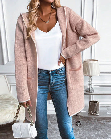 Elegant casual vest met zakken in de kleur Roze voor dames in stijl ideaal voor de herfst.