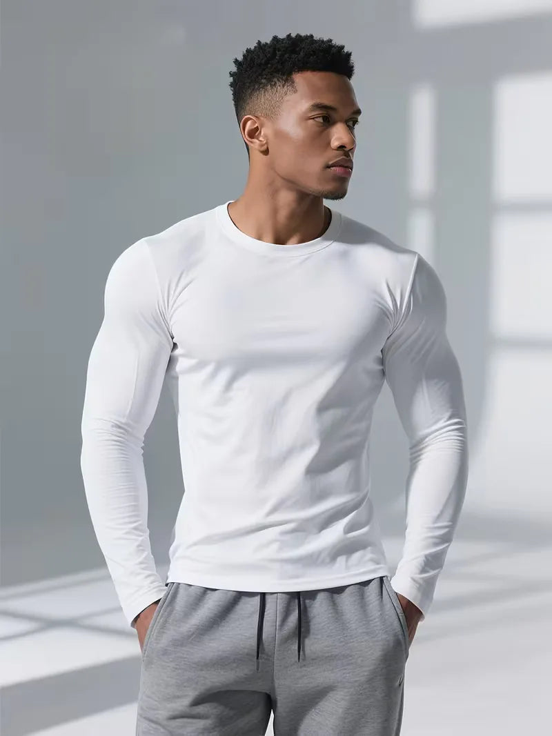 Longsleeve slim fit met crew neckline