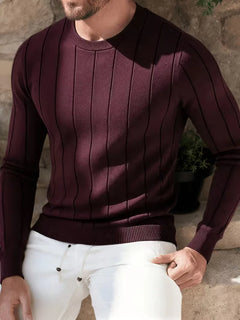 Ribbed sweater met ronde hals