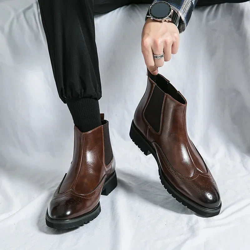 Chelsea boots met brogue detailing