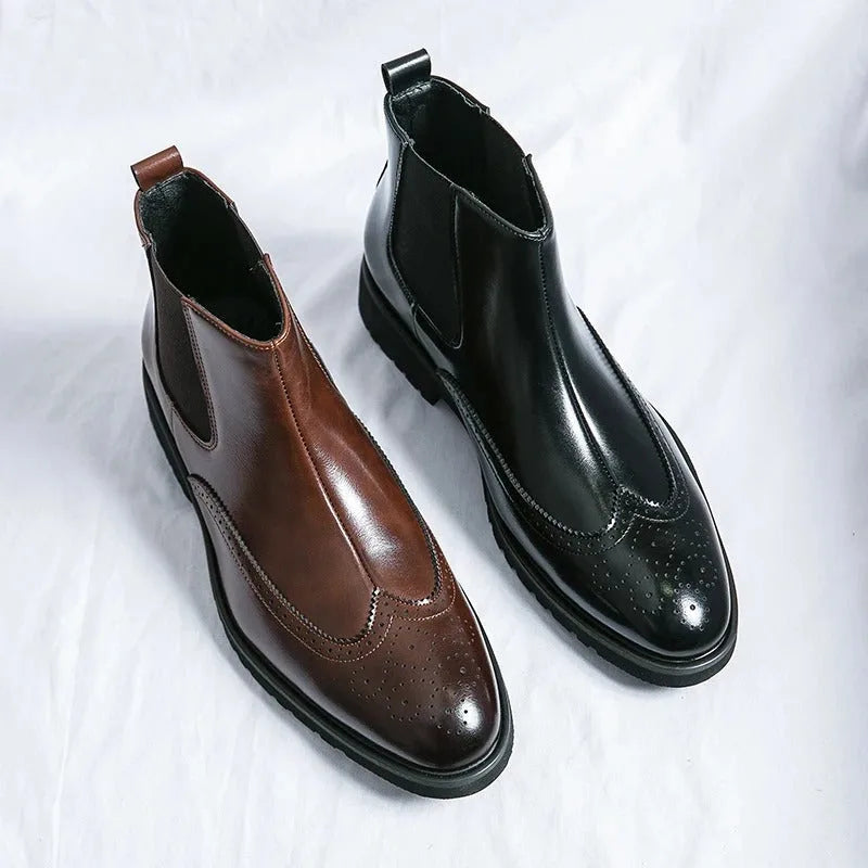 Chelsea boots met brogue detailing