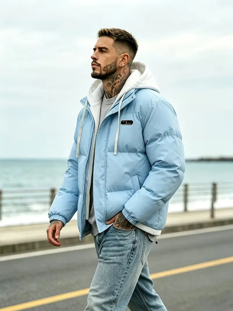 Oversized puffer jacket met capuchon