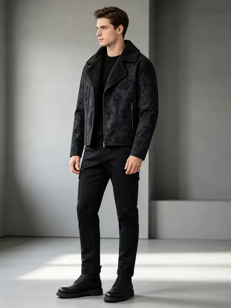 Leren jassen met asymmetrische rits