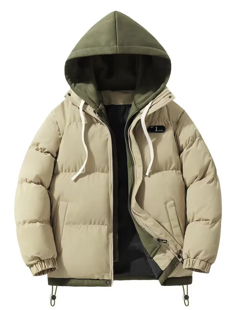 Oversized puffer jacket met capuchon