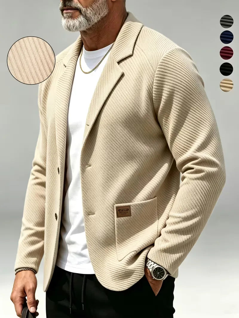 Blazer met gebreide structuur