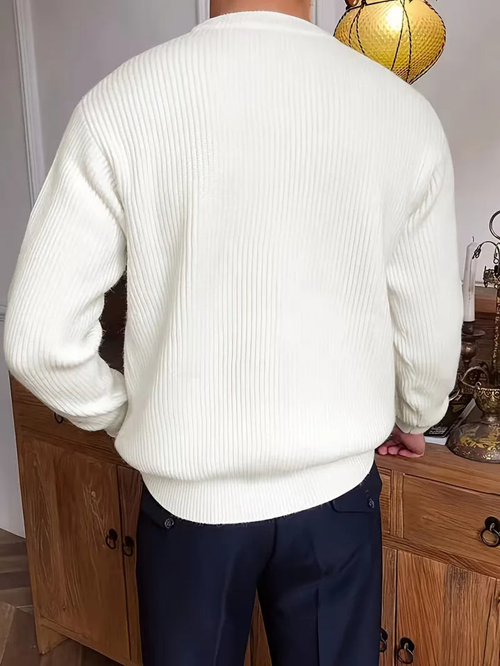 Trui met ribbelstructuur en crew neckline