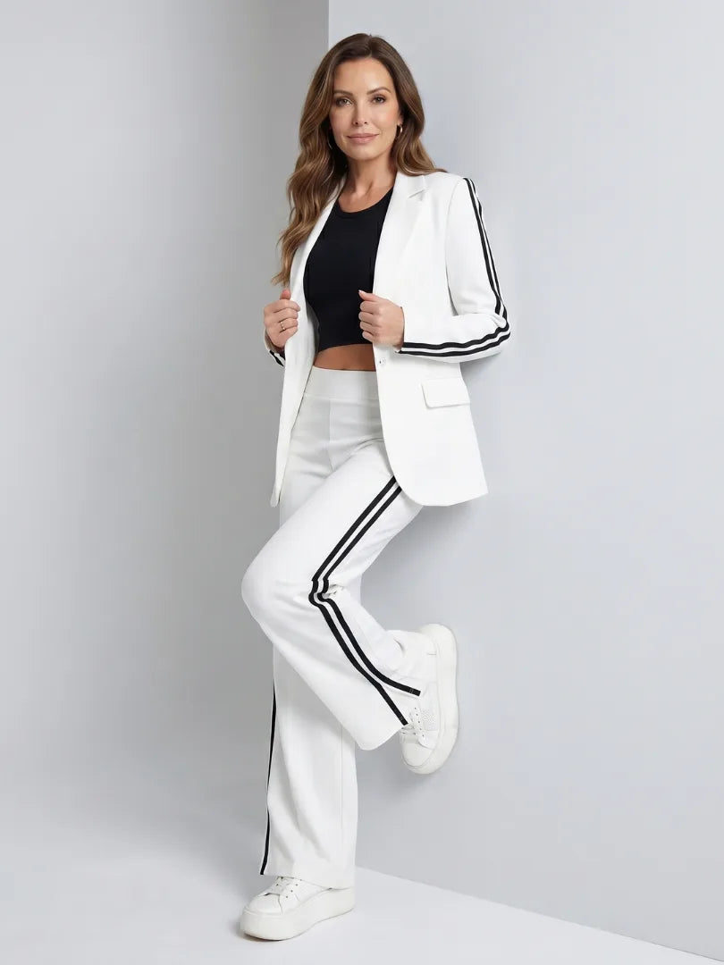 Tweedelig pak met blazer en brede broek