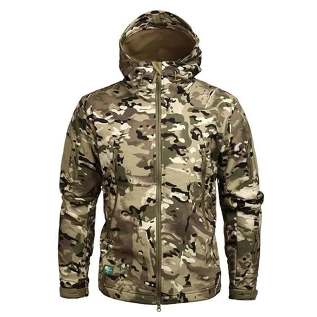 Hooded parka met camouflage patroon