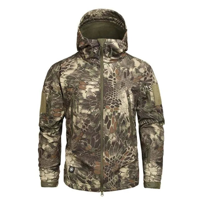 Hooded parka met camouflage patroon