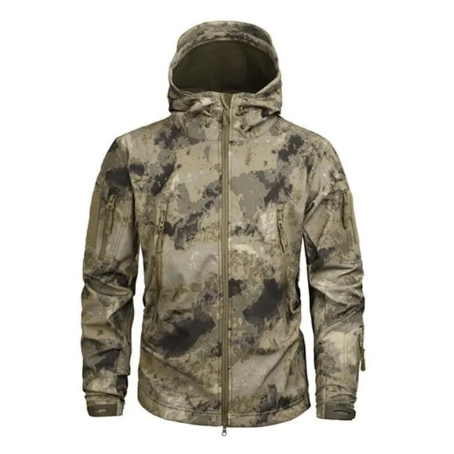 Hooded parka met camouflage patroon