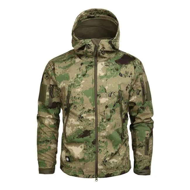 Hooded parka met camouflage patroon