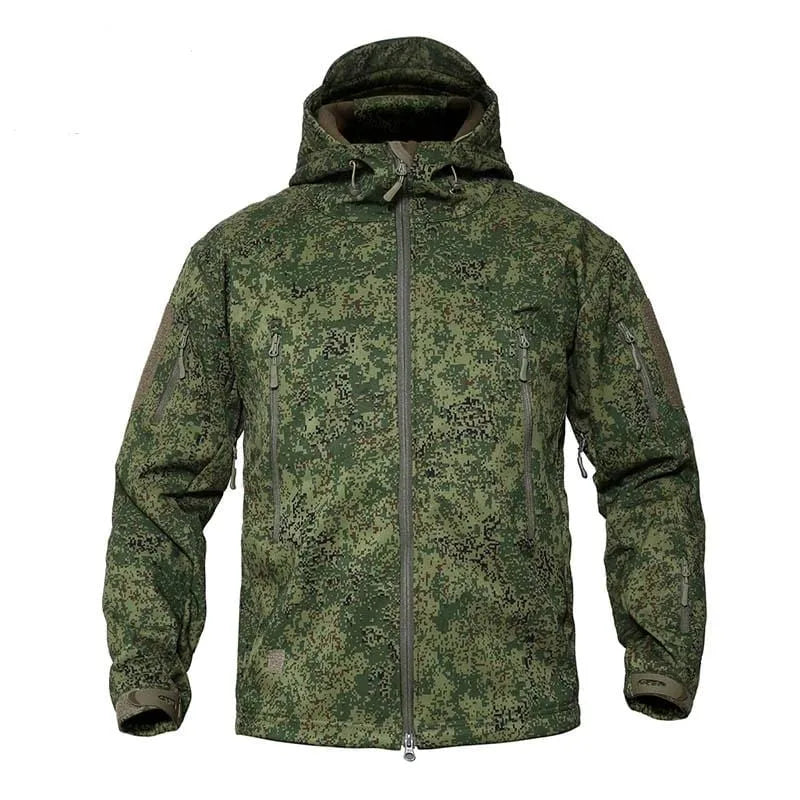 Hooded parka met camouflage patroon