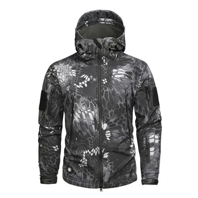 Hooded parka met camouflage patroon