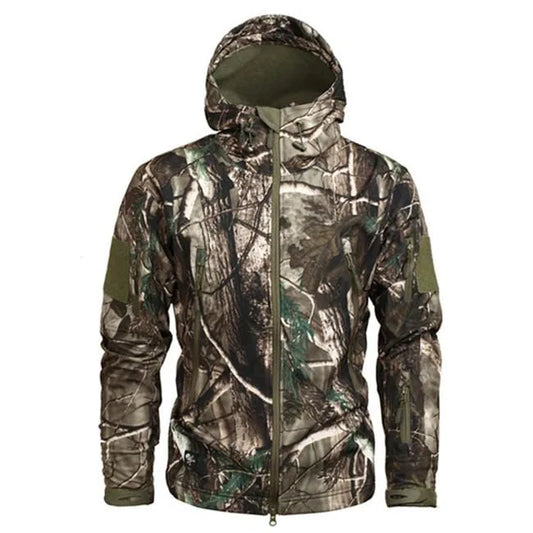 Hooded parka met camouflage patroon