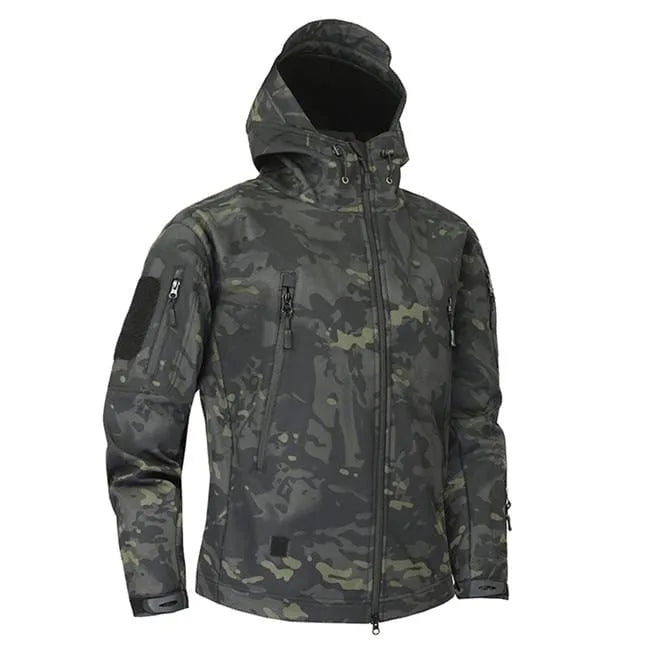 Hooded parka met camouflage patroon