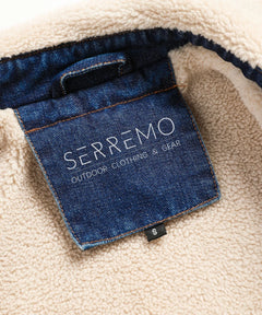 Bomberjack met denim en leren mouwen