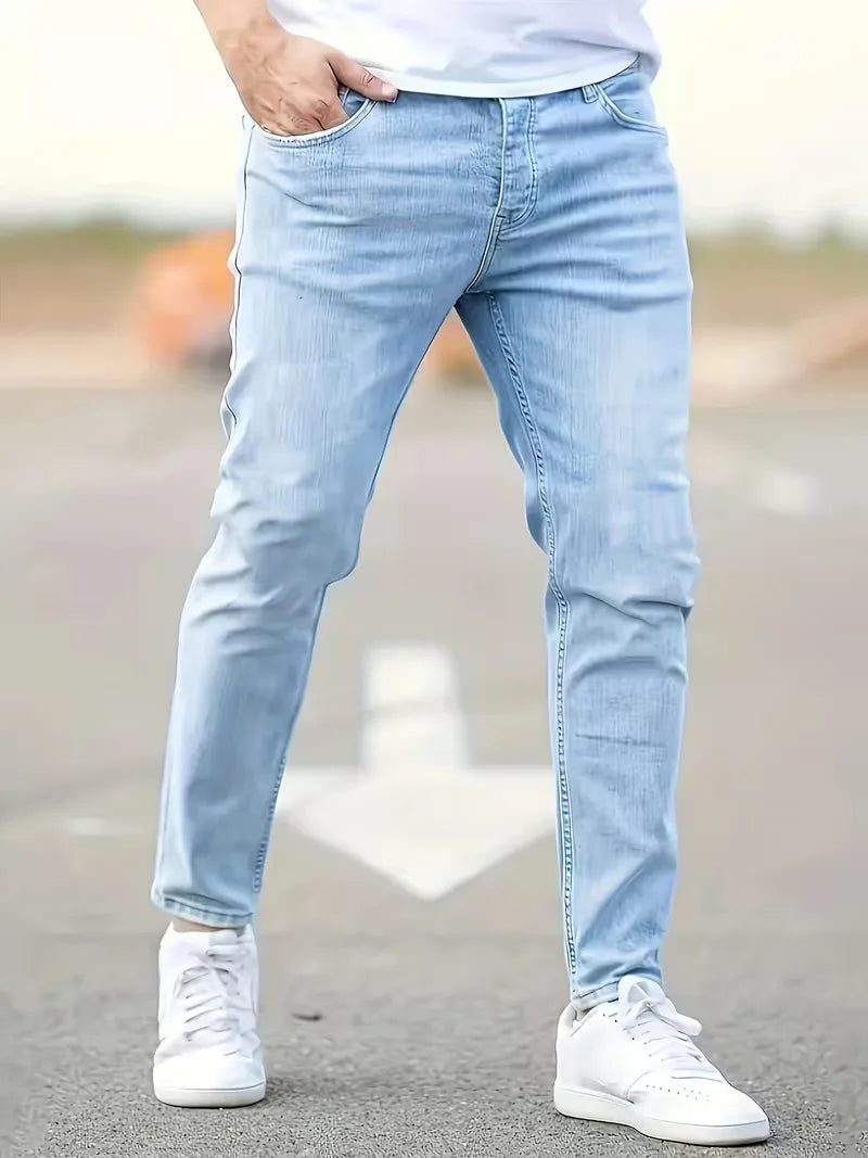 Slim fit jeans met vijf-pocket ontwerp