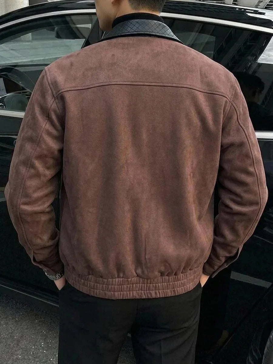 Bomberjack van bruin suede