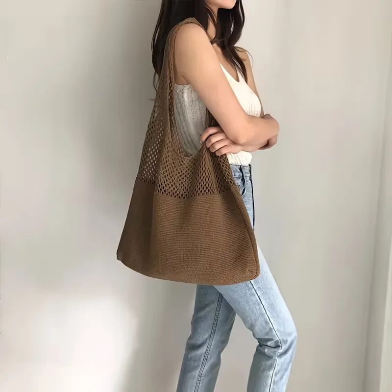 Shopper met hollow crochet design