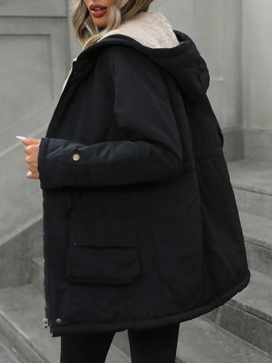 Hooded parka met trekkoord