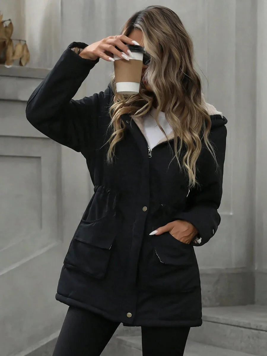 Hooded parka met trekkoord