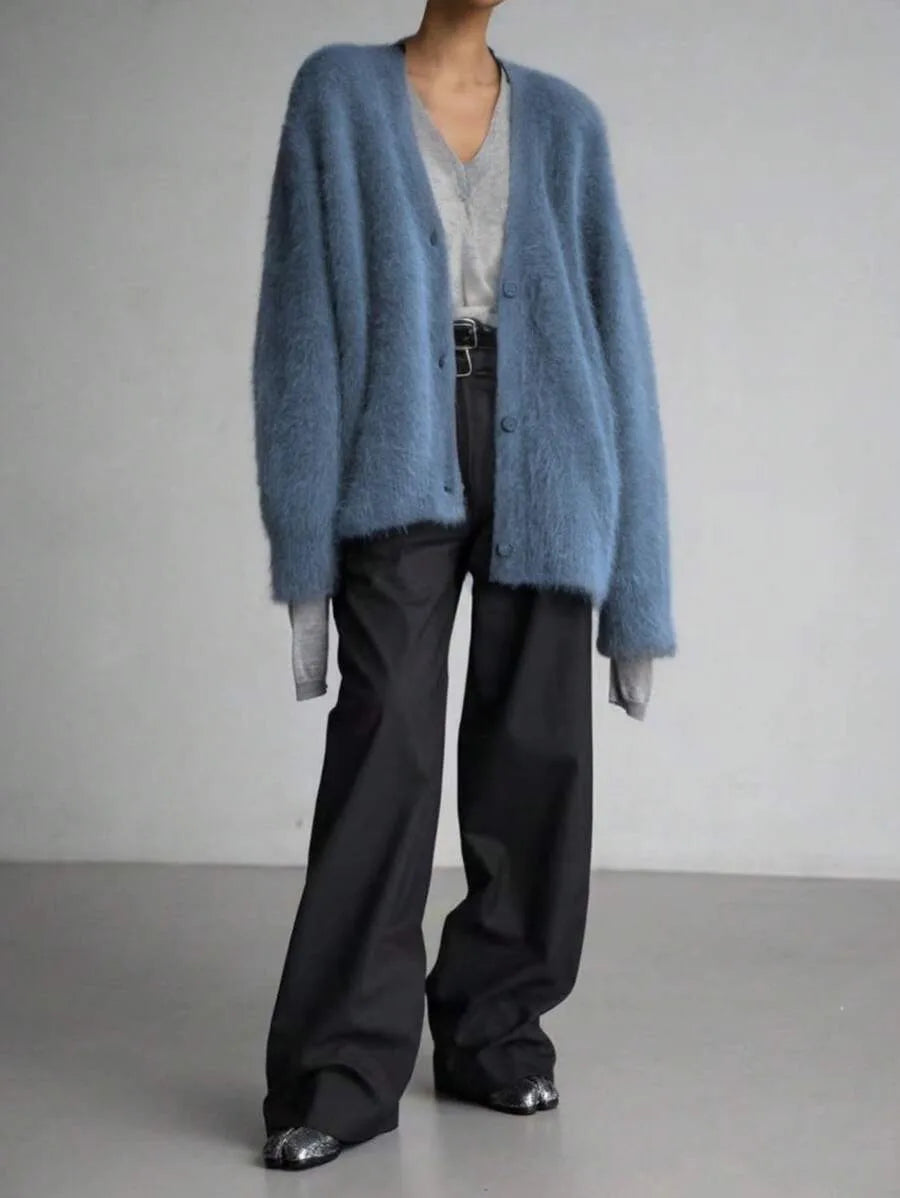 Oversized cardigan met V-hals