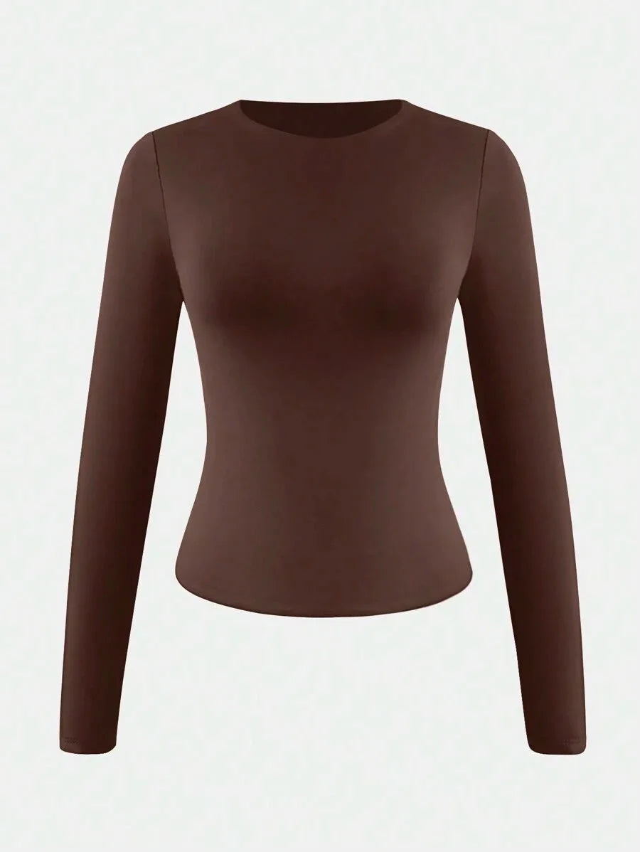 Slim fit T-shirt met lange mouwen