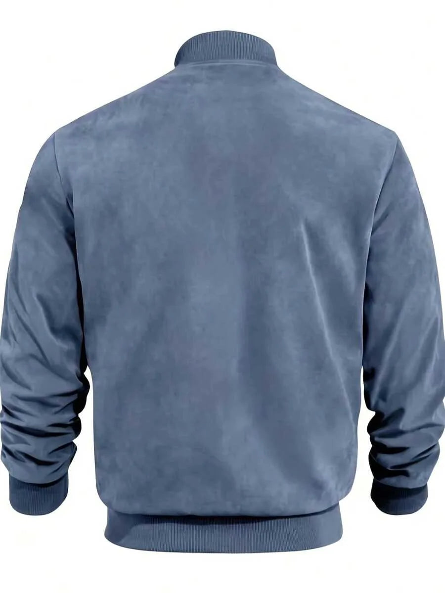 Bomberjack met suede-achtige textuur