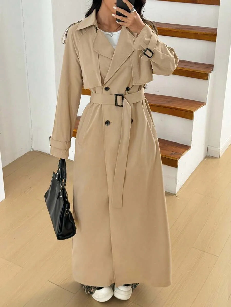 Oversized trench coat met ceintuur