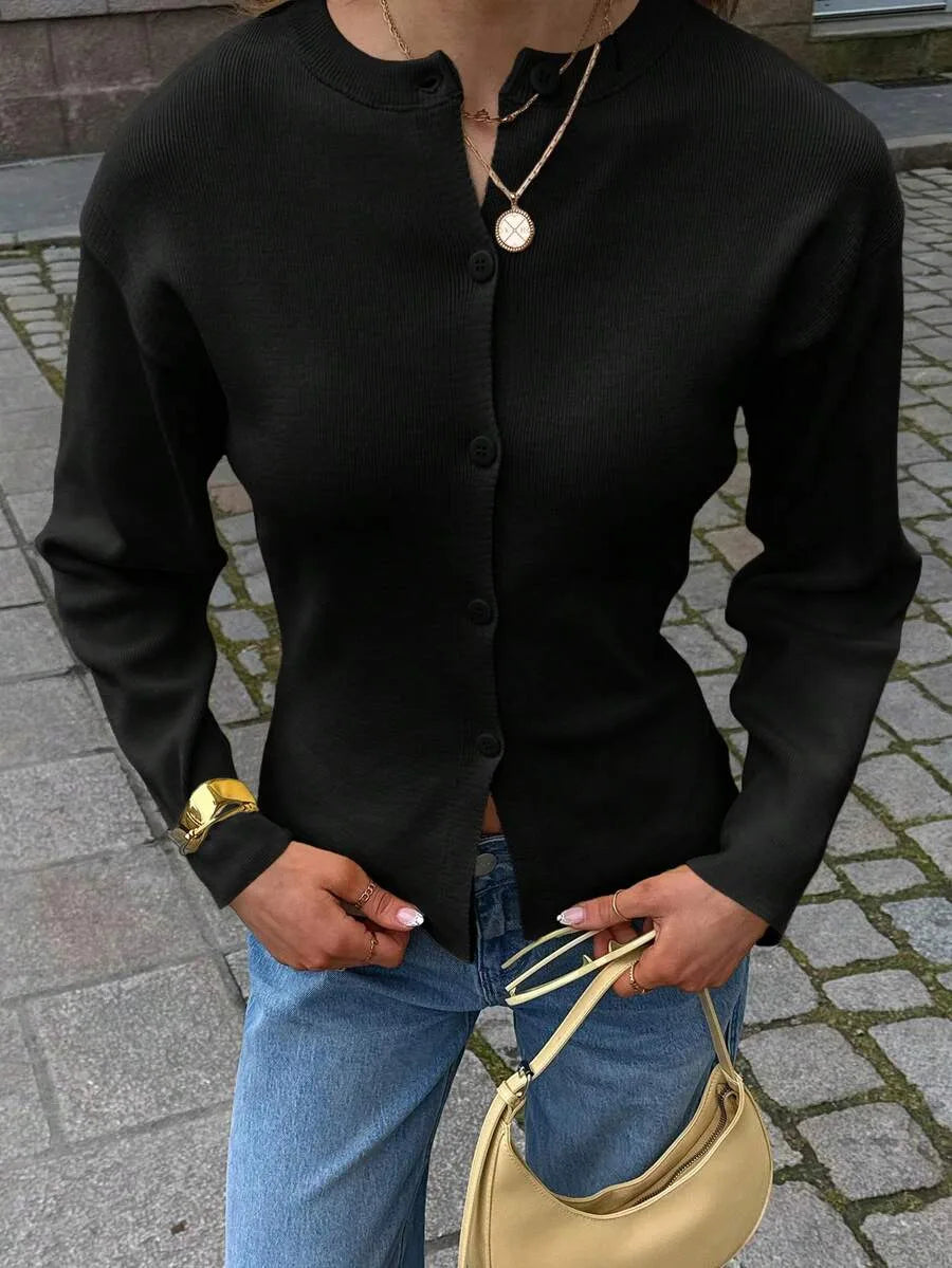 Cardigan met knopen en lange mouwen