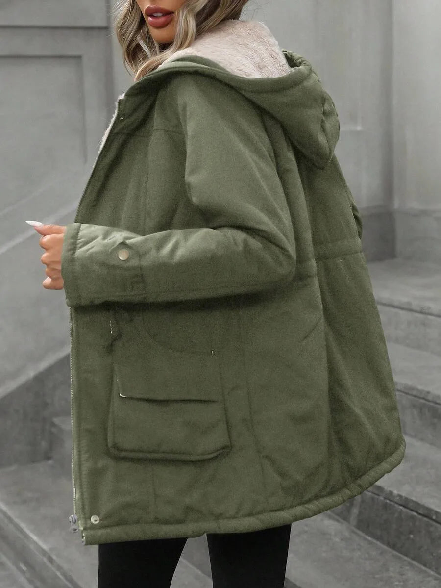 Hooded parka met trekkoord