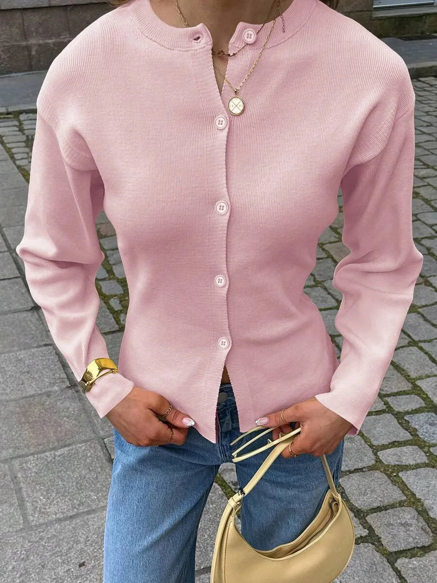 Cardigan met knopen en lange mouwen