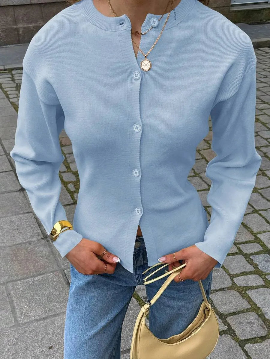 Cardigan met knopen en lange mouwen