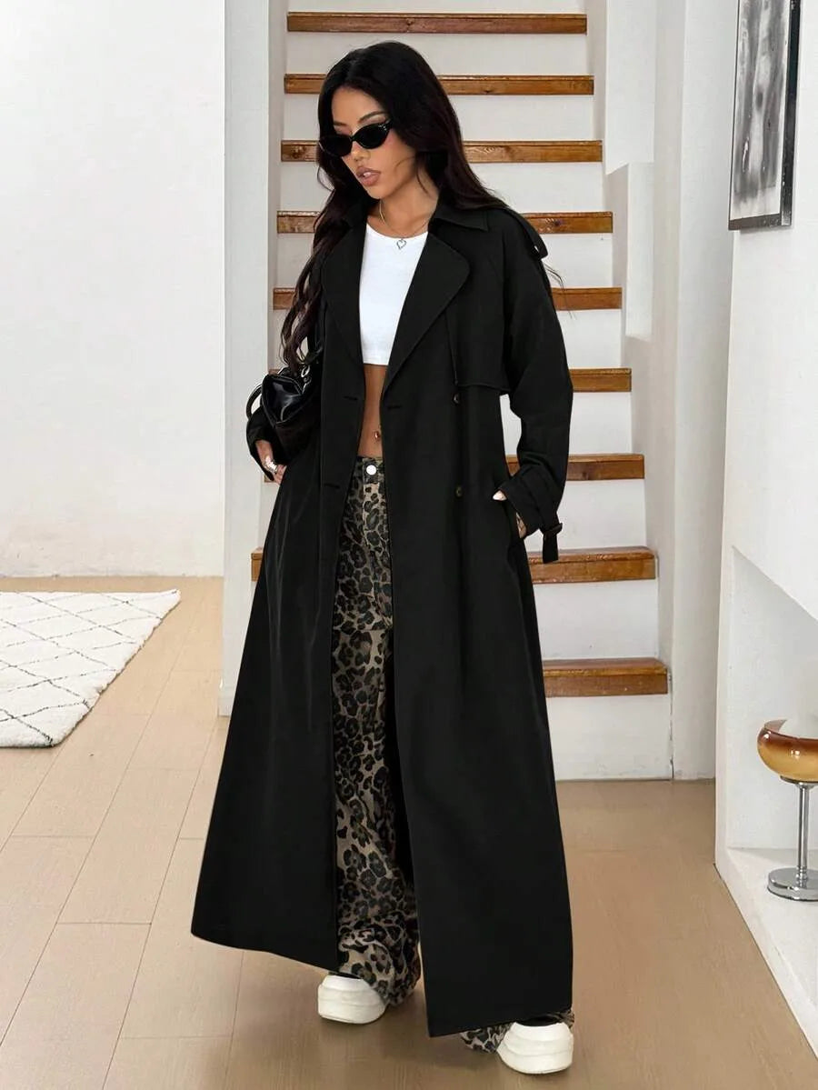 Oversized trench coat met ceintuur