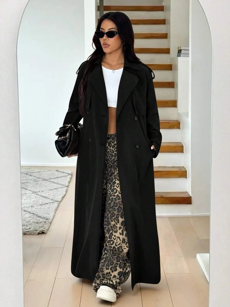 Oversized trench coat met ceintuur