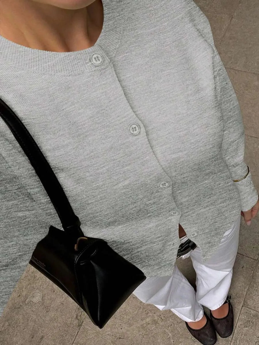 Cardigan met knopen en lange mouwen