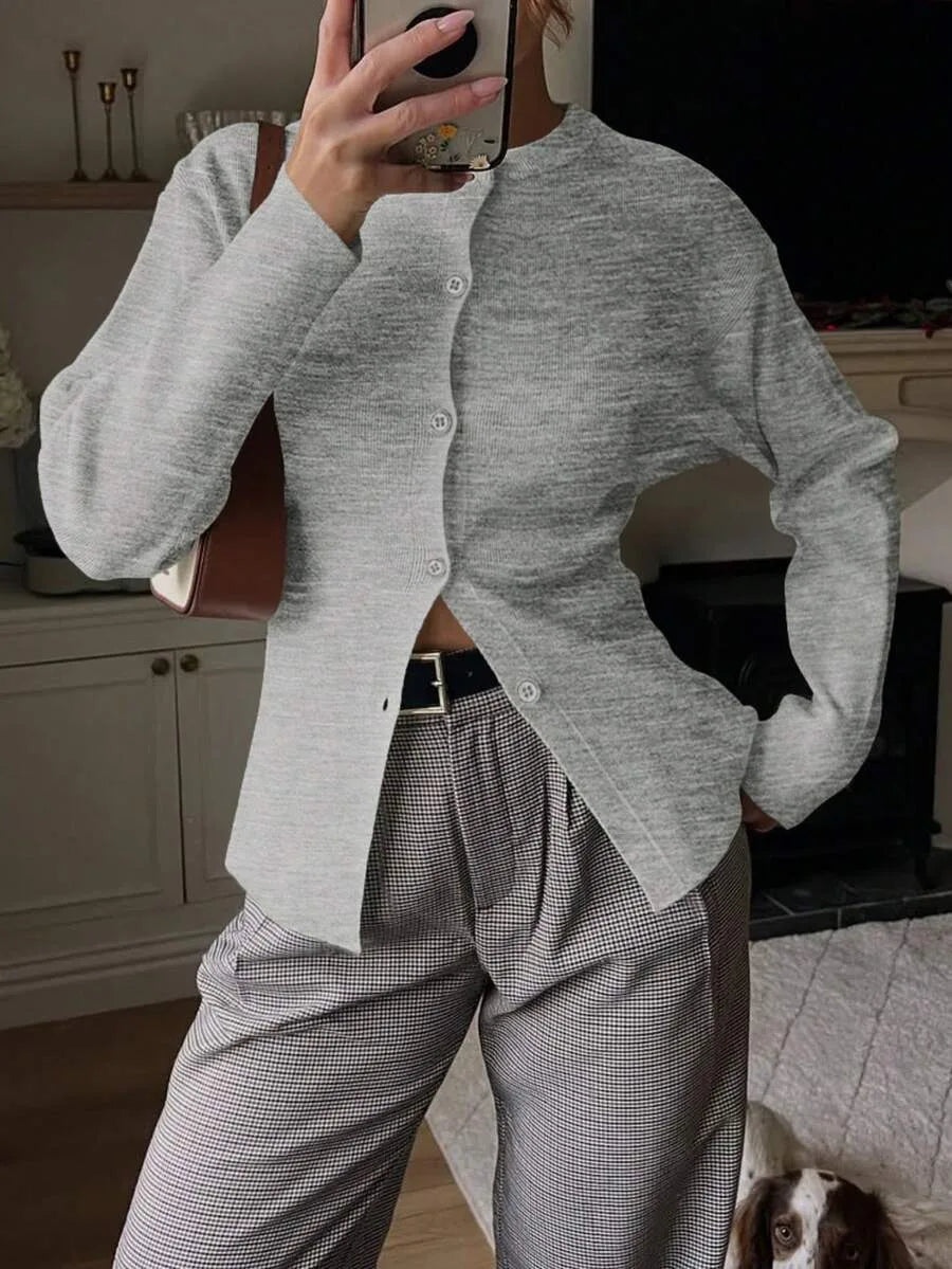 Cardigan met knopen en lange mouwen
