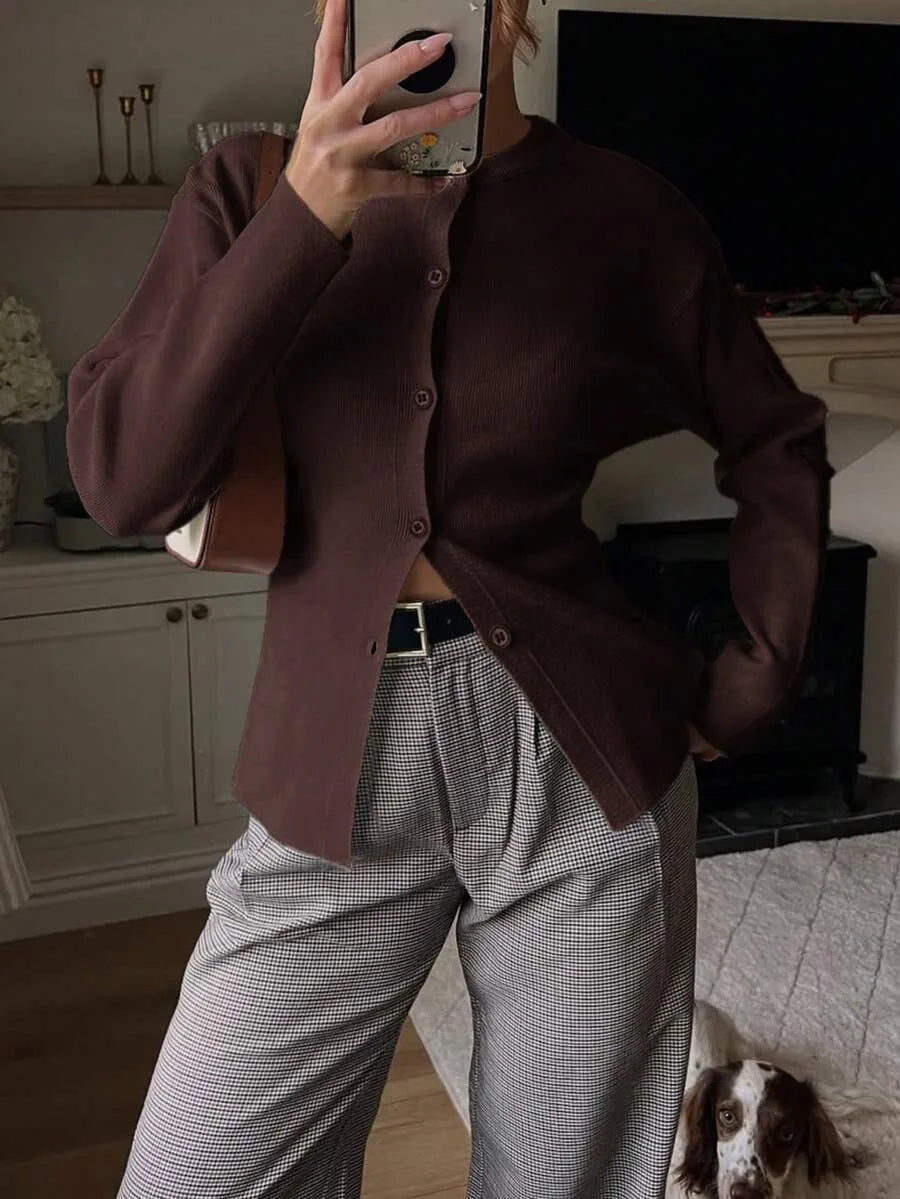 Cardigan met knopen en lange mouwen