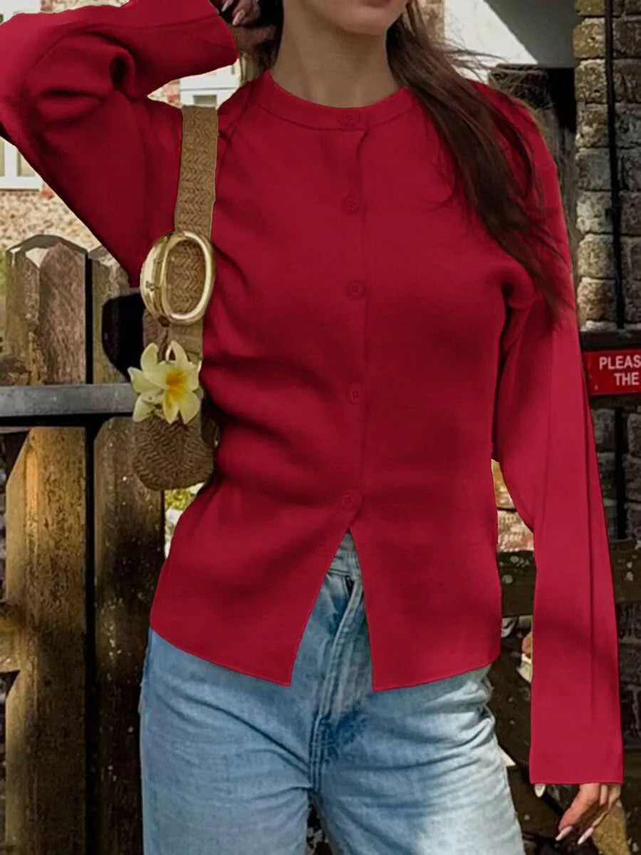 Cardigan met knopen en lange mouwen