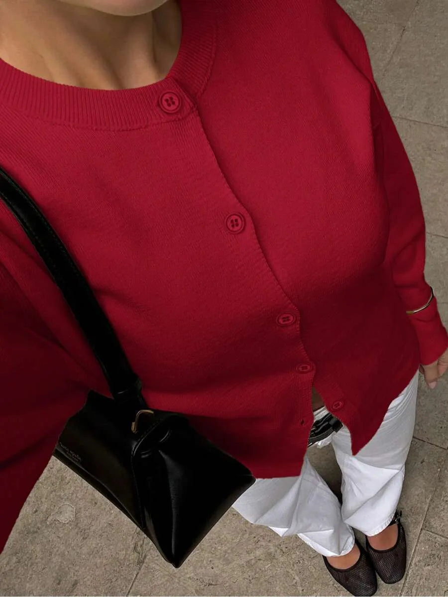 Cardigan met knopen en lange mouwen