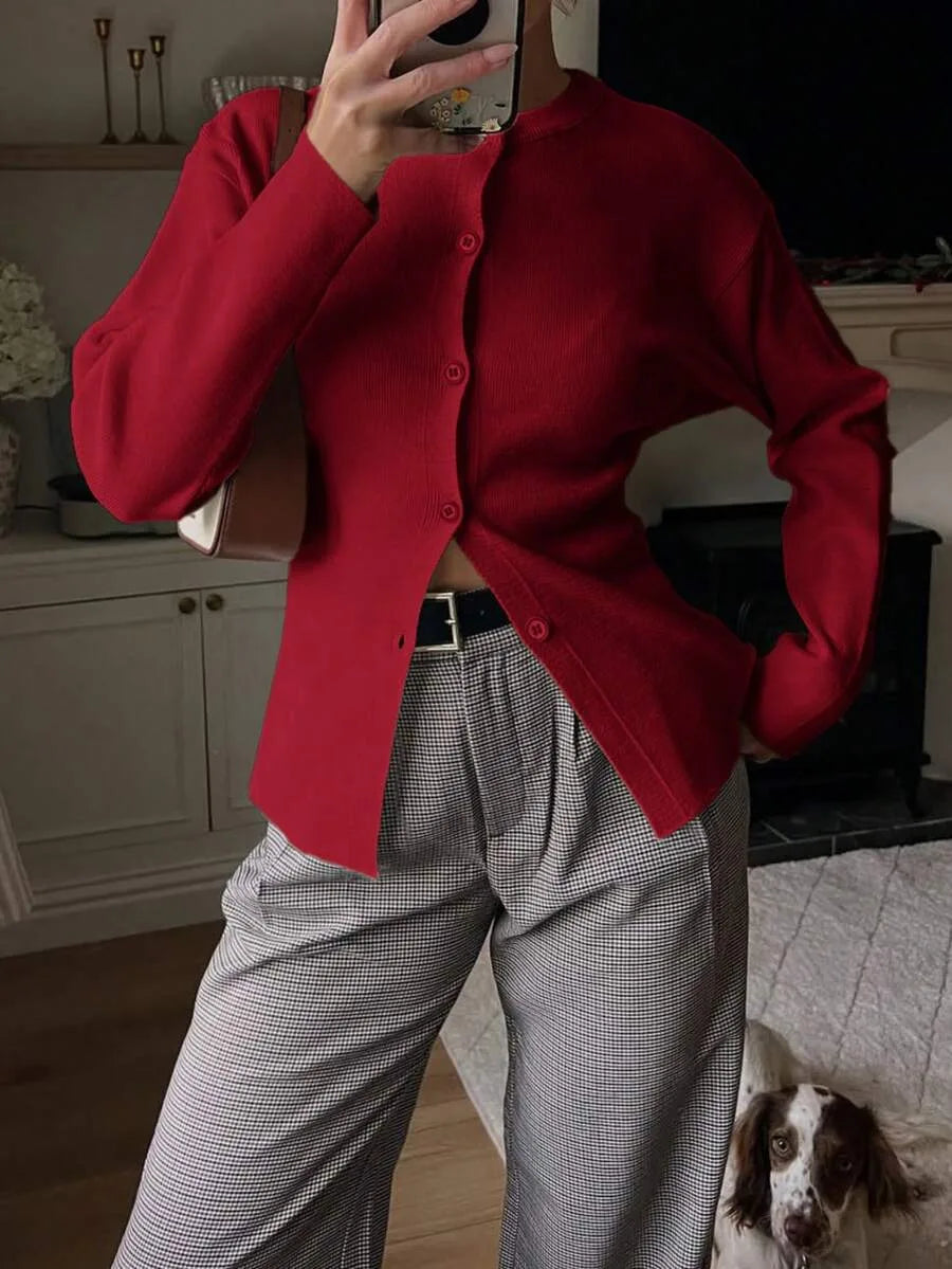 Cardigan met knopen en lange mouwen