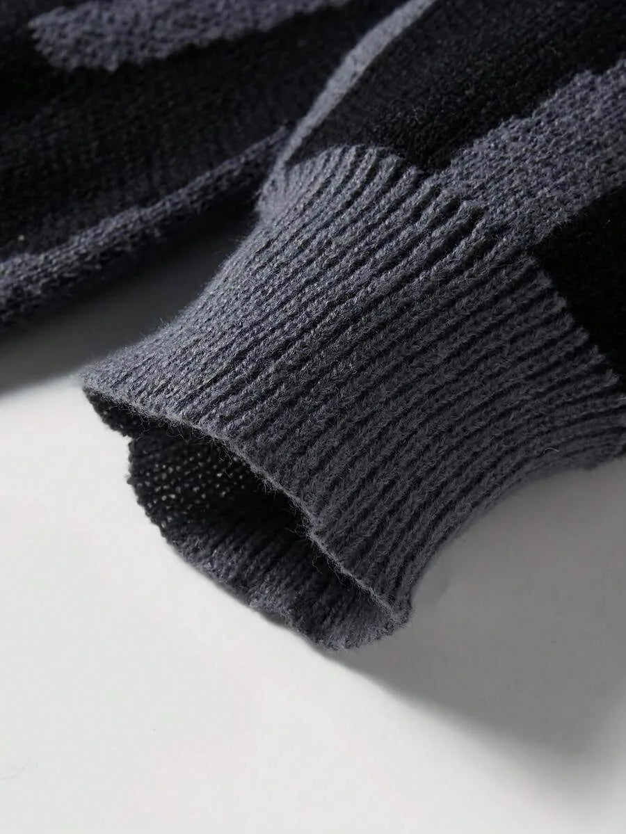 Kleurblok sweater met print