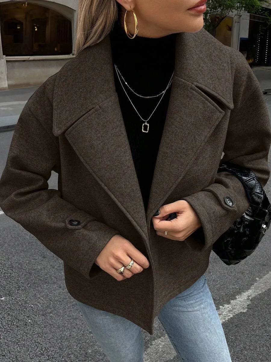 Oversized jas met brede revers
