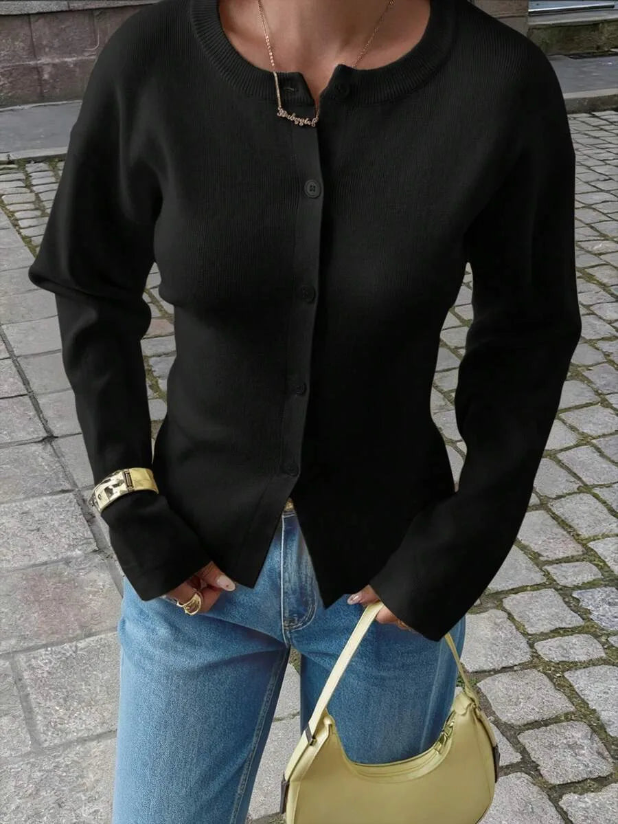 Cardigan met knopen en lange mouwen