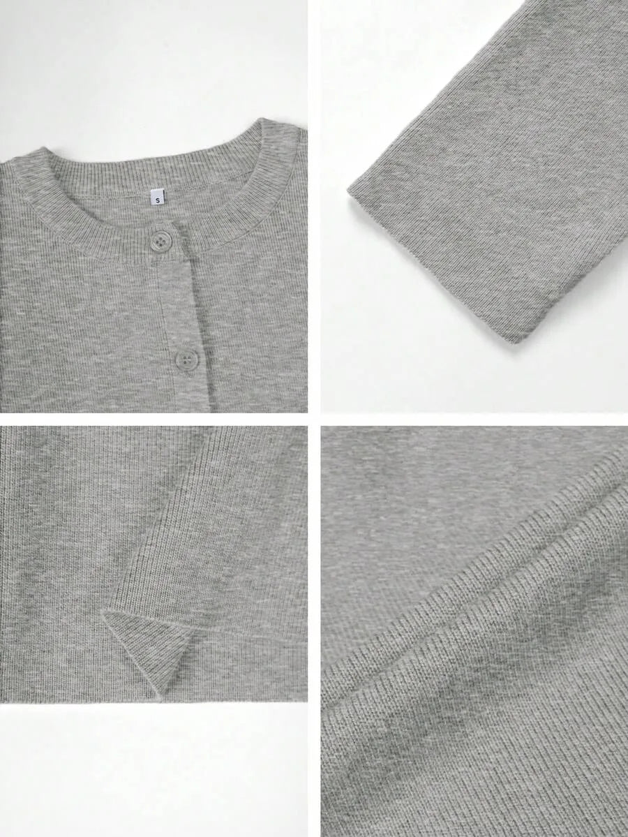 Cardigan met knopen en lange mouwen